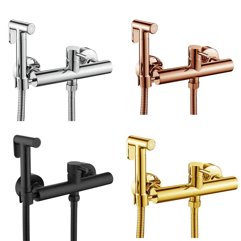 

Toilet bidet sprayer set Brass Double Use Bidets faucet Bathroom Hot and Cold sprayer shower bidet faucet High Pressure gun