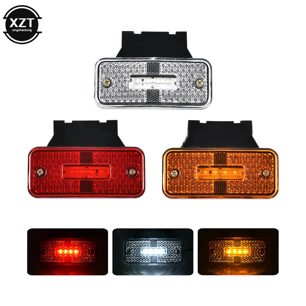 24V Led Side Marker Light with Bracket Truck Clearance Lamp Tail Light Trailer Tractor Lorry Warning Parking Lamp