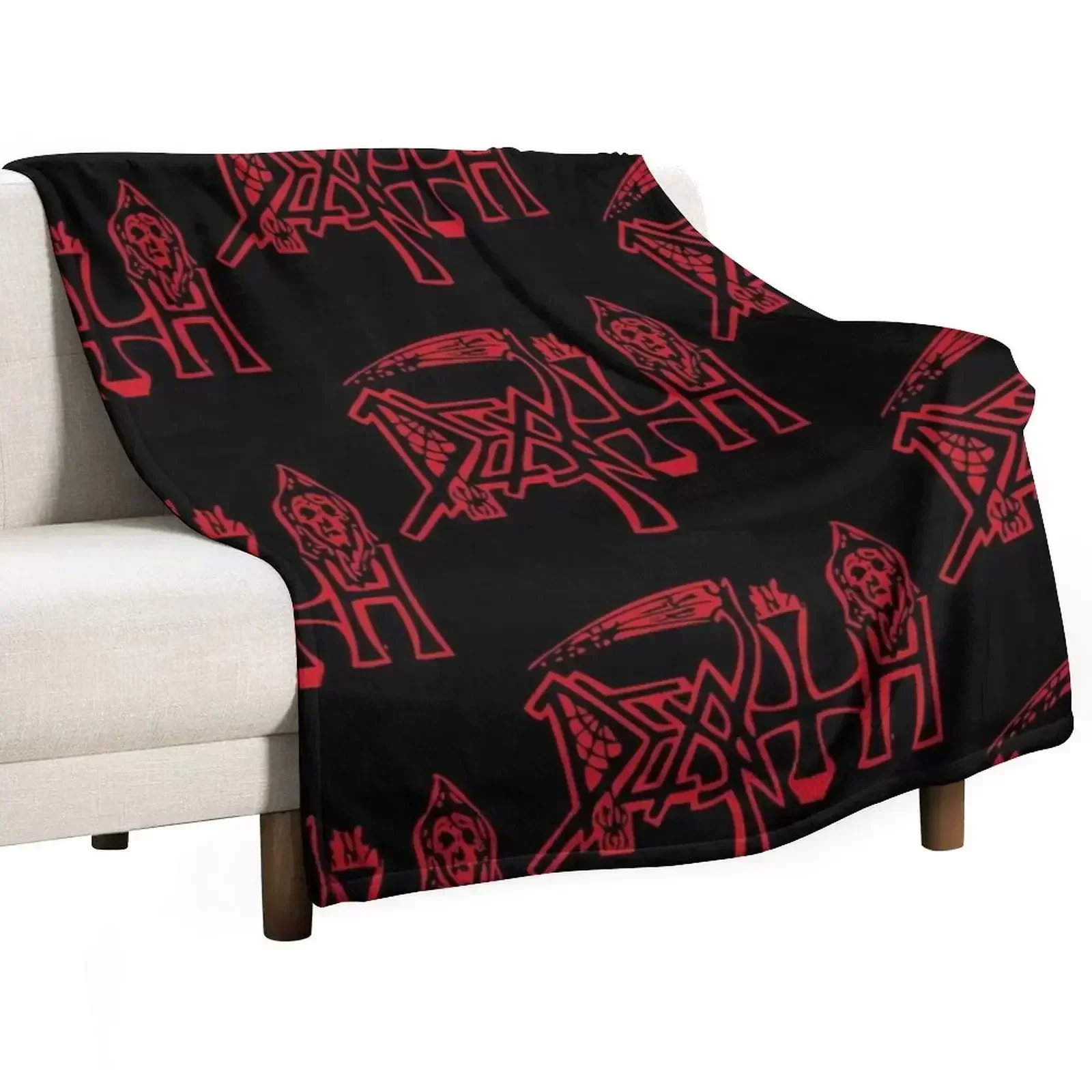 

DEATH LOGO Throw Blanket Plaid Shaggy Blankets