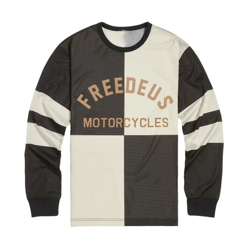 

25New Freedeus Retro Motorcycle Jersey Bicycle Downhill MTB Yellow Clothes Ciclismo Cycling Men Long Sleeve Motocross Bmx Enduro