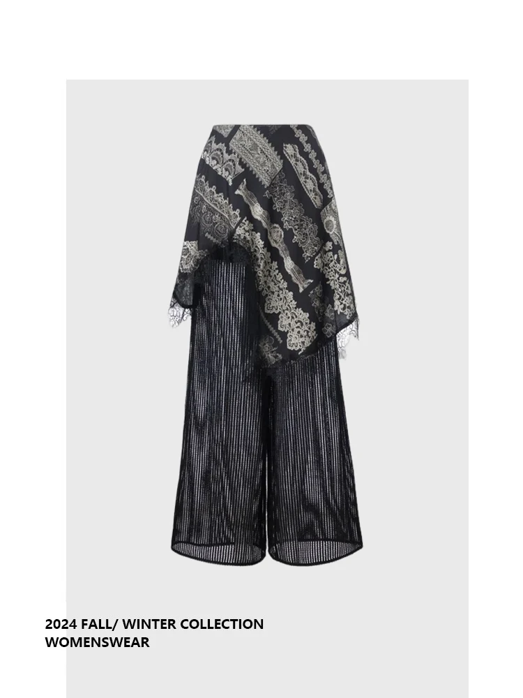 

Forever 2 Slimming Lace Waist Seal Skirt Pants Long Pants Meat Covering Slimming Trousers Faionable Commute Sle High Waist