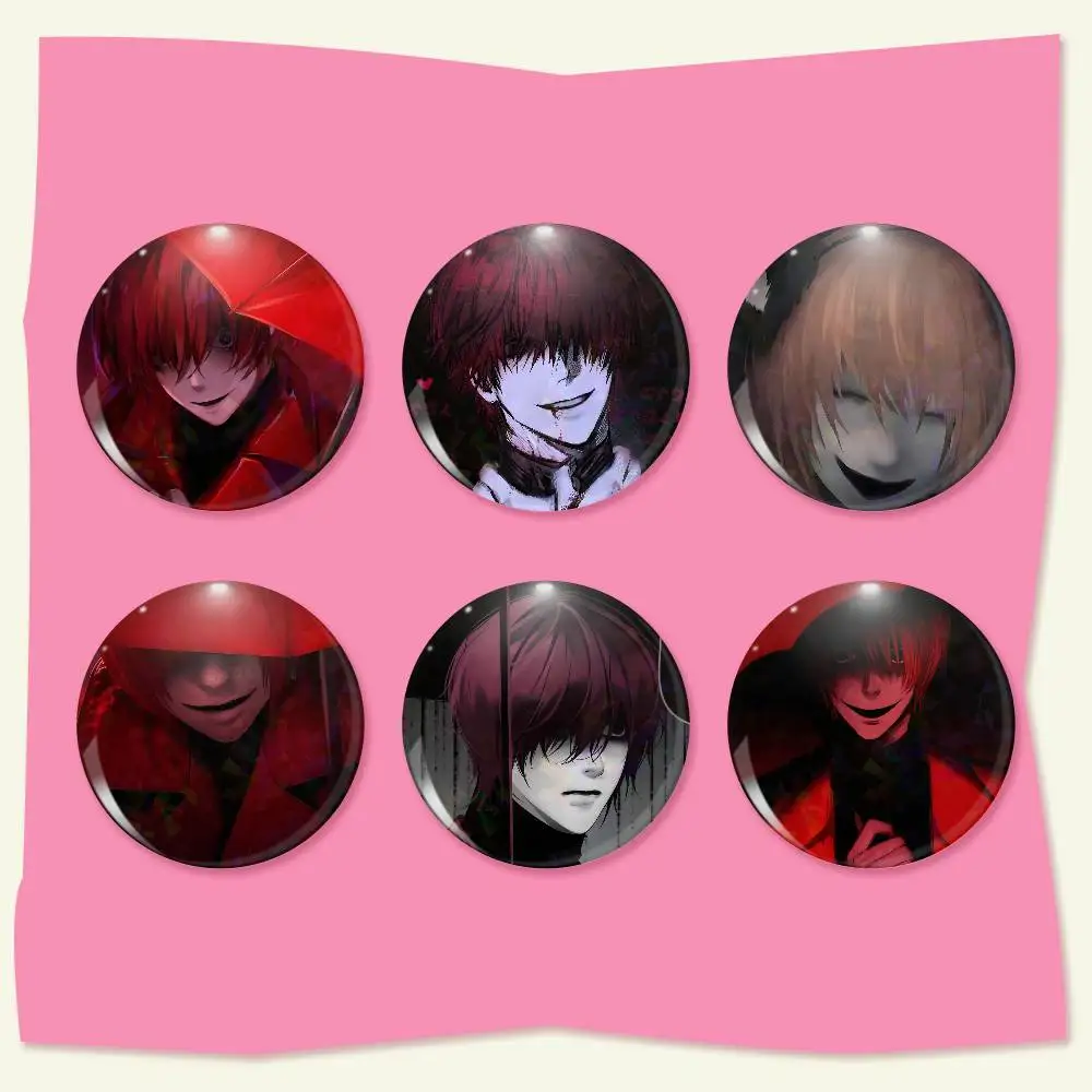 Homicipher Mr Crawling Badge On Backpack Accessories Manga Icons Pins Round Cartoon Brooches For Clothes Bag Decor Gifts