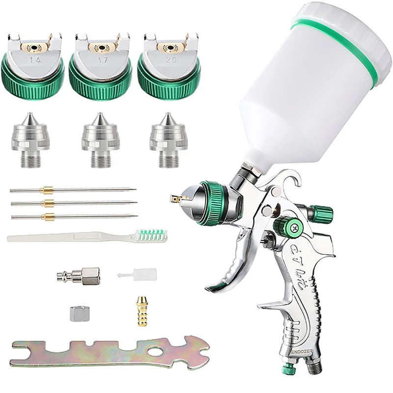 Professional HVLP Paint Spray Gun Set 1.4/1.7/2.0mm Nozzle Gravity Pneumatic Air Paint Spay Guns Cars Painting Tools