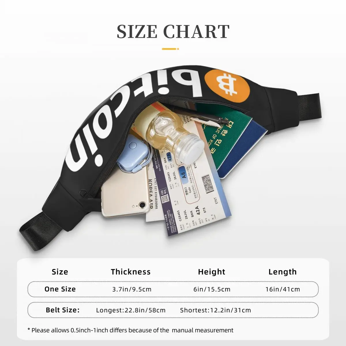 Die Bitcoin Logo Unisex Hüft tasche Multifunktions-Umhängetaschen Umhängetaschen Brusttaschen Short Trip Hüft tasche