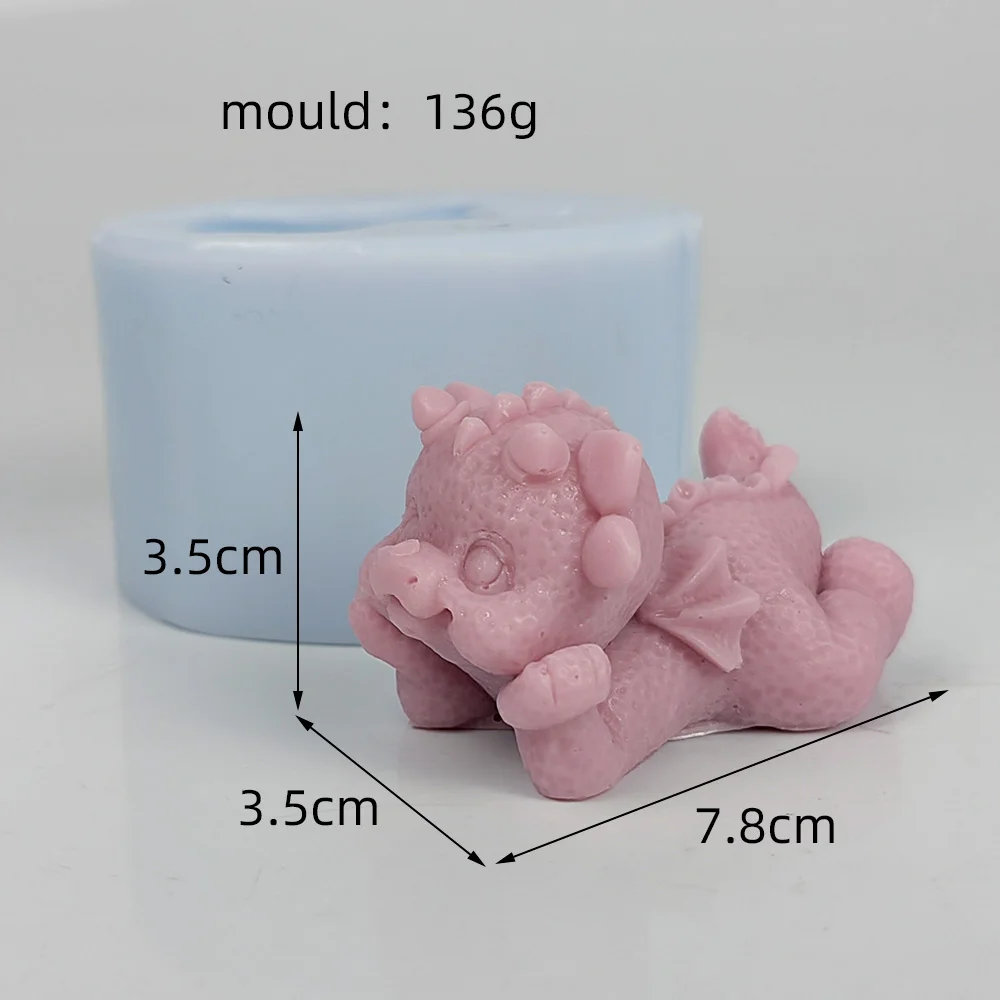 3D Cute Dragon Silicone Mould Candle Mold Resin Aromatherapy Plaster Soap DIY Home Ornaments Decorations Casting Tool