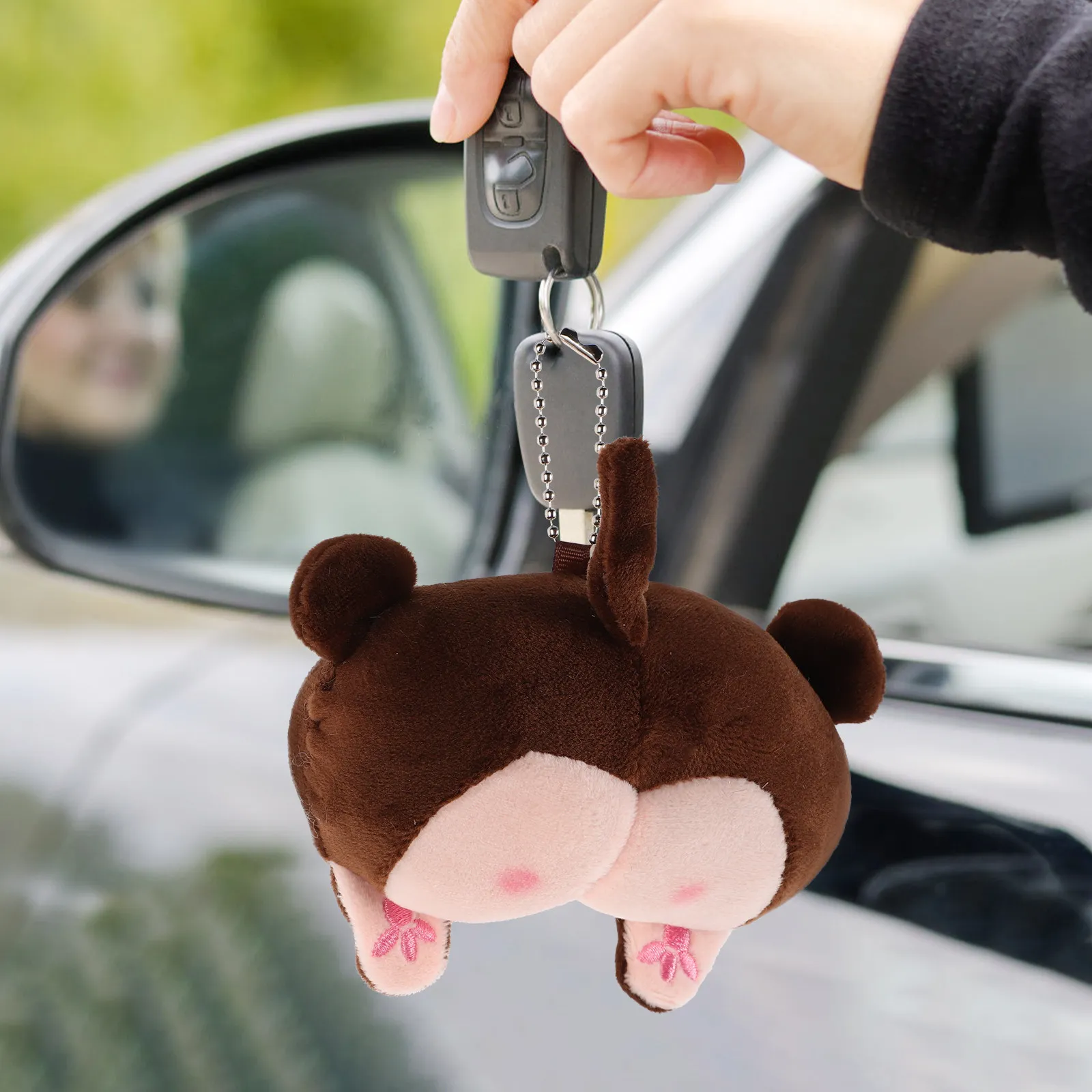 

Monkey Butt Pendant Funny Animal Keychain Soft Cute Bag Charm Decorative Key Ring Backpack Hanging Accessory Bag Pendant