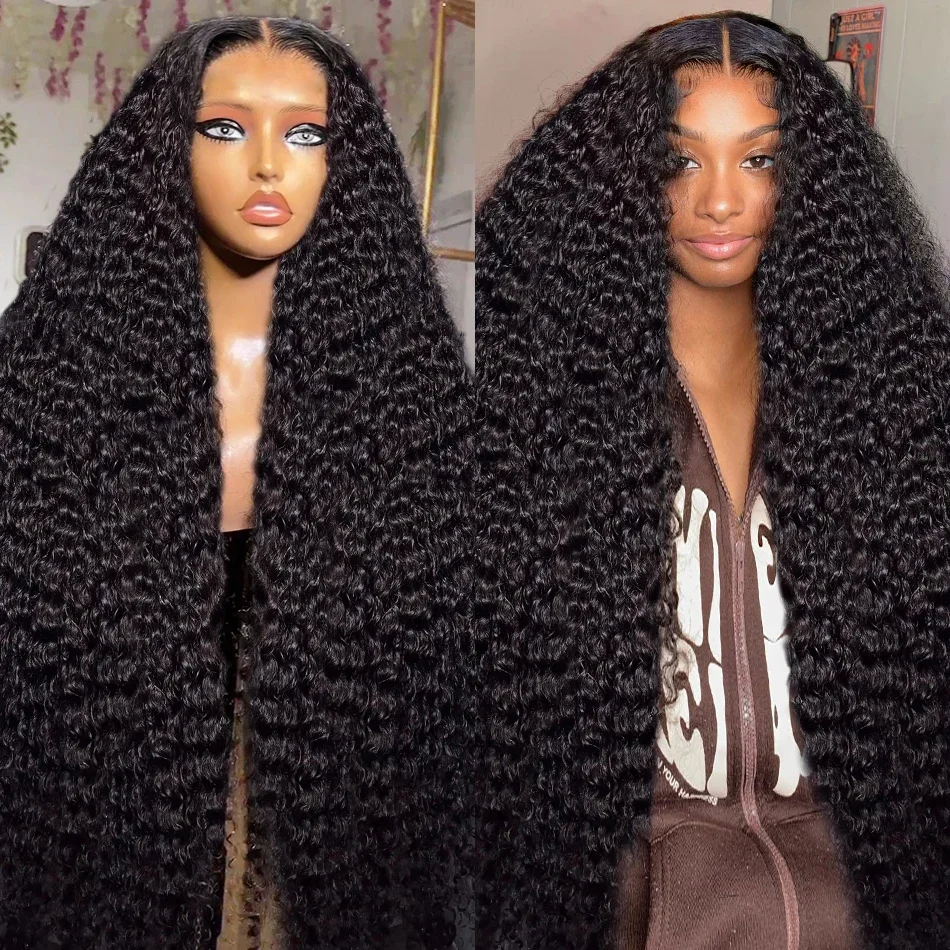 

13x4 Water Curly Remy Full Lace Front Wig 26 Inches 13x6 Lace Frontal Human Hair Wig Deep Wave Preplucked Hair For Women On Sale