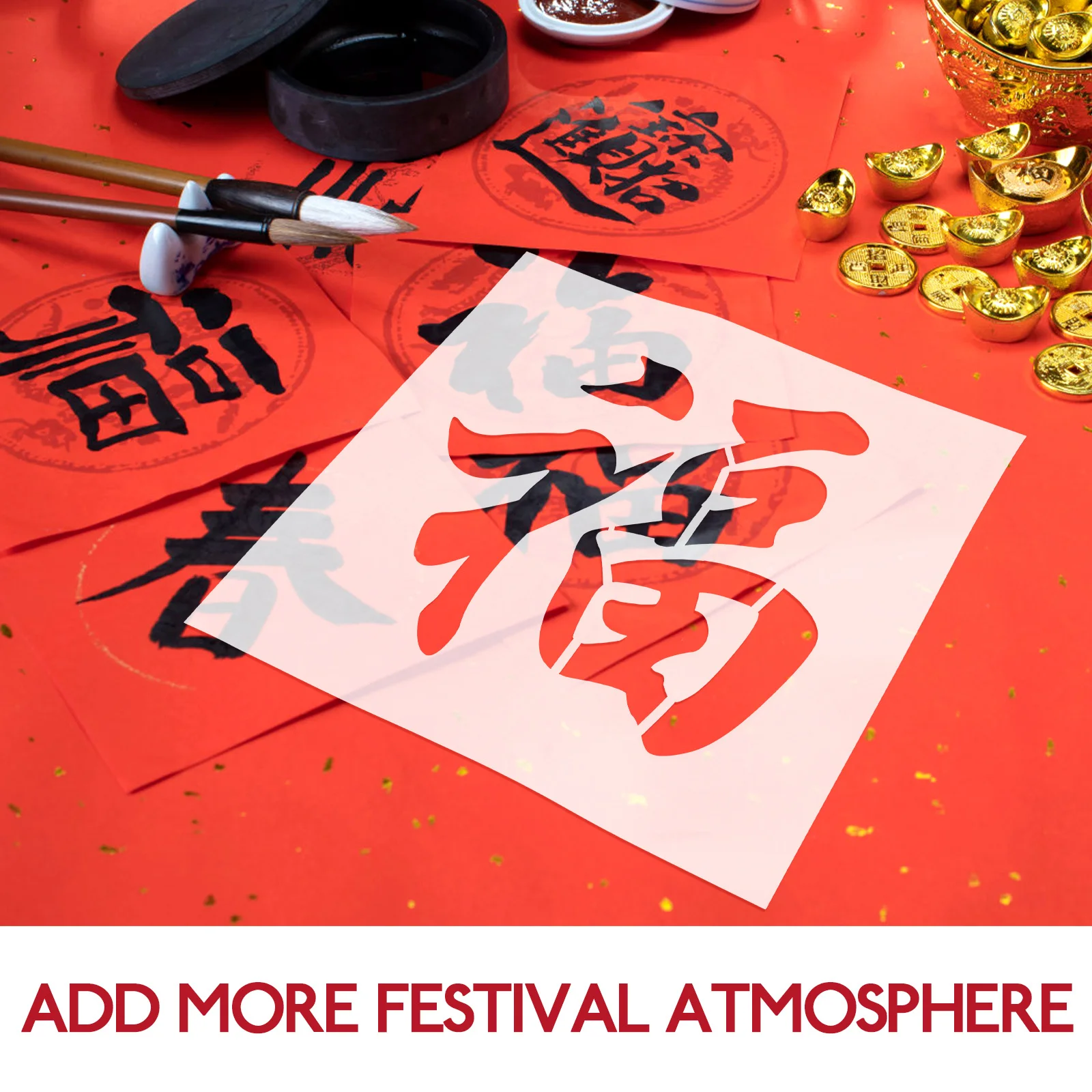 

Chinese New Year Stencil Template For Wood Fabric Paper Wall Painting Diy Craft Fu Word Design Holiday Party Supply Art Project