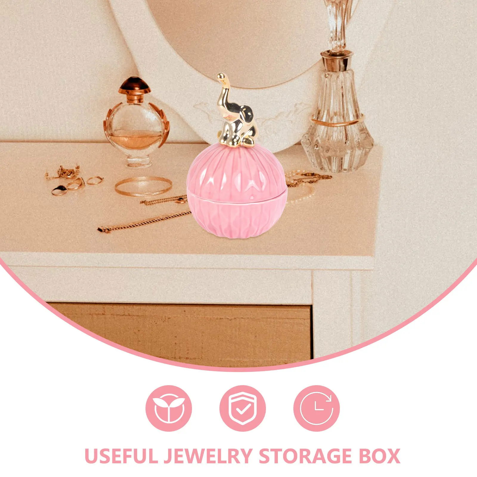 

1Pcs Unique Jewelry Storage Box Electroplated Design Compact Case for Necklace Bracelet Ring Earring Organizer Home Decor