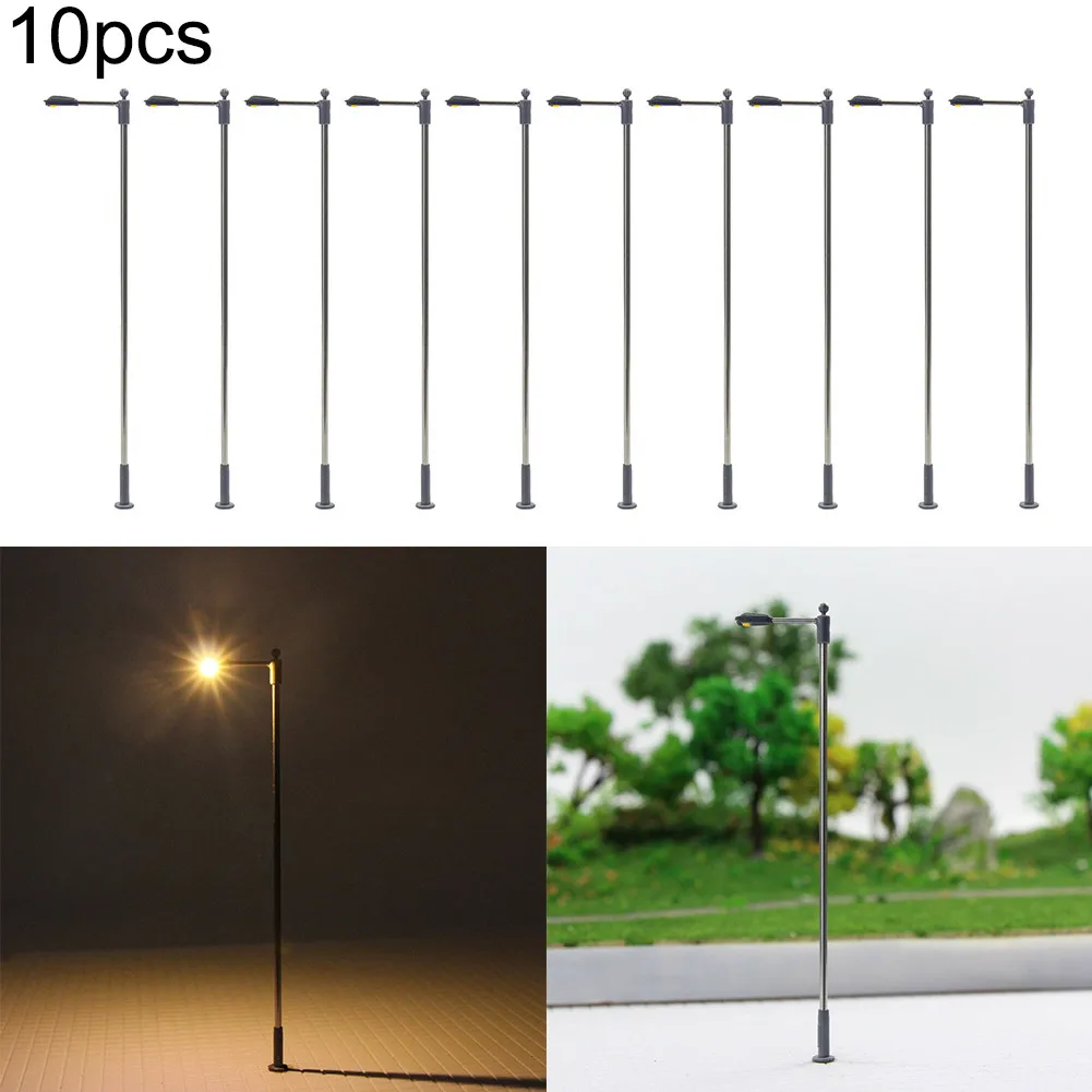 Brand New Practical Model Light Scale Scenery Street Layout Lights Model OO Train 10pcs Warm White 1:75~87 Brand