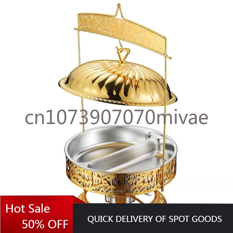 

8L Golden Food Warmer Set Buffet Catering Equipment Luxury Wedding Kitchenware