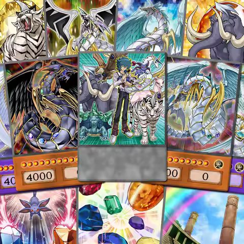 50pcs/set Jesse Anderson Crystal Beasts Series Cards YGO-GX Character Deck Anime Style Orica Game Collection Paper Cards