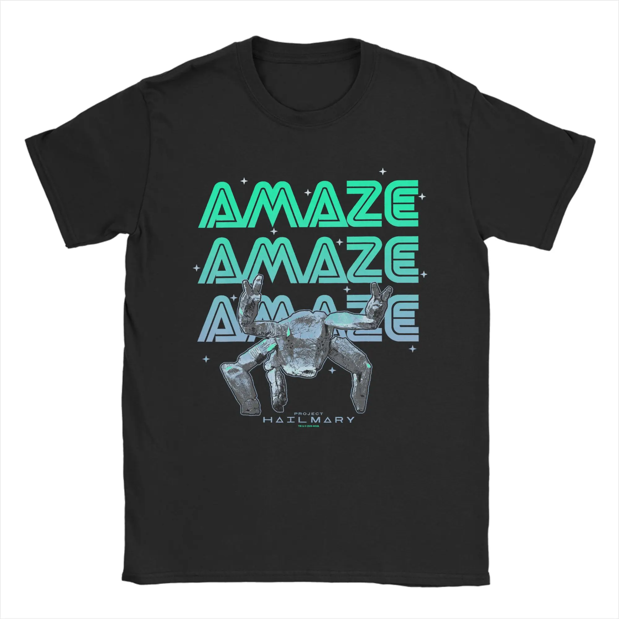 Project Hail Mary Amaze Eridani-Rocky T-Shirts Men Neon Portrai Cotton Tees Round Neck Short Sleeve T Shirt Plus Size merch