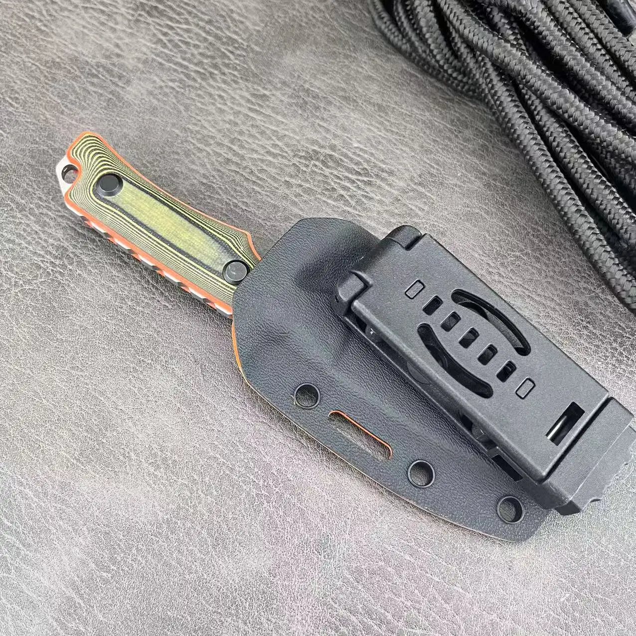 Cuchillo de utilidad 15017, mango G10, cuchillo de supervivencia para acampar, autodefensa al aire libre, hoja fija EDC, caza de combate, multiherramientas, funda Kydex