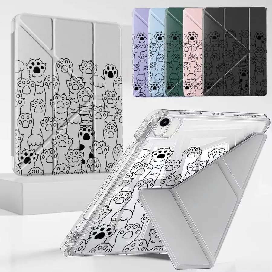 

Holder Cover Tablet Case For iPad Air 4 5 M3 M2 M4 11inch Pro 2025 Pro 11th 10th 9th 8th 7th 12.9inch Mini 6 7 Y-Fold Cute Claw