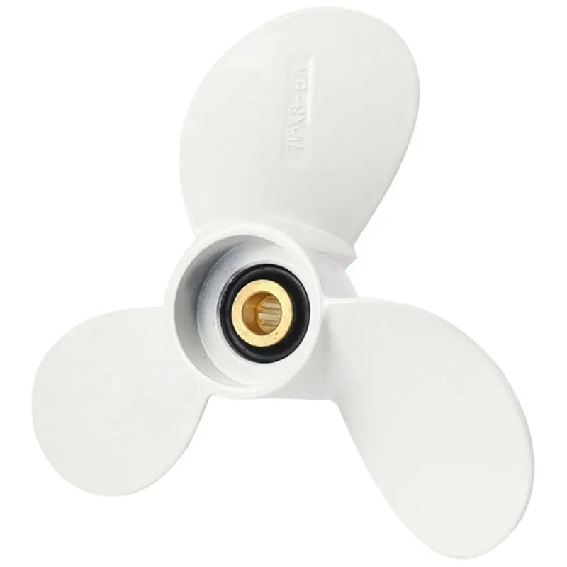 

1 PCS Outboard Propeller 7 1/2X8-Ba White 6E0-45941-01-El For Mariner 4-6Hp 3 Blades 9 Spline Tooth R Rotation