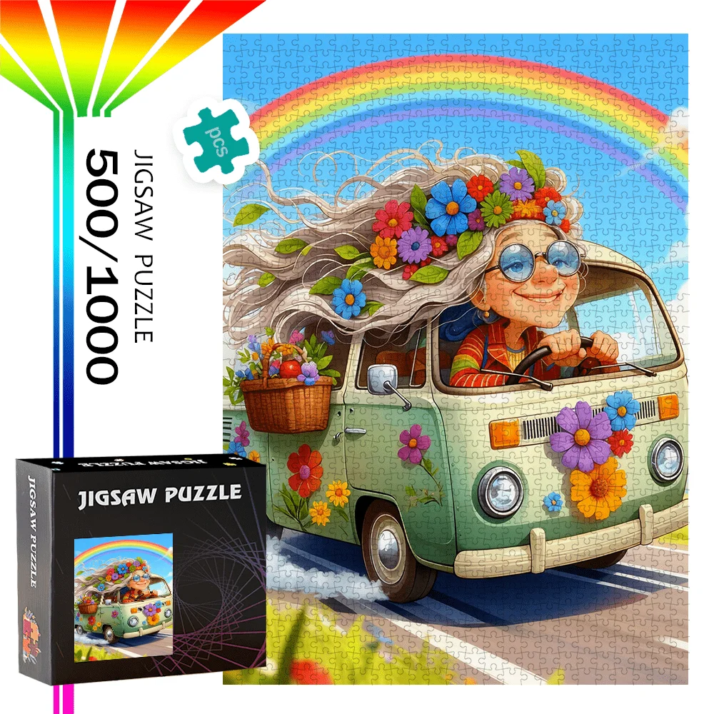 

Пазл-головоломка «Богемный цветочный узор и радуга» для взрослых и детей, развивающая интеллектуальная игра, красочный декор для дома, игрушка-пазл