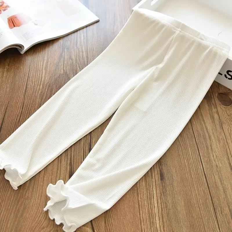 1pcs Kids Legging Girl Elasticity Trouser Children Ice Silk Spring Summer Korean Version Baby Fashion Breathable Solid Slim Pant