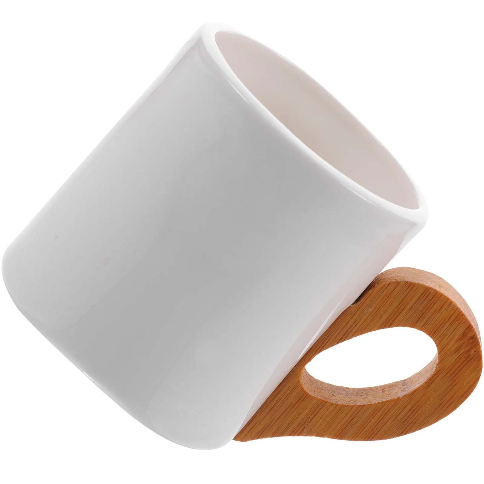 

Bamboo Handle Coffee Cup Set Mug Large Latte Mugs for Tea Ceramic Big Vintage Office