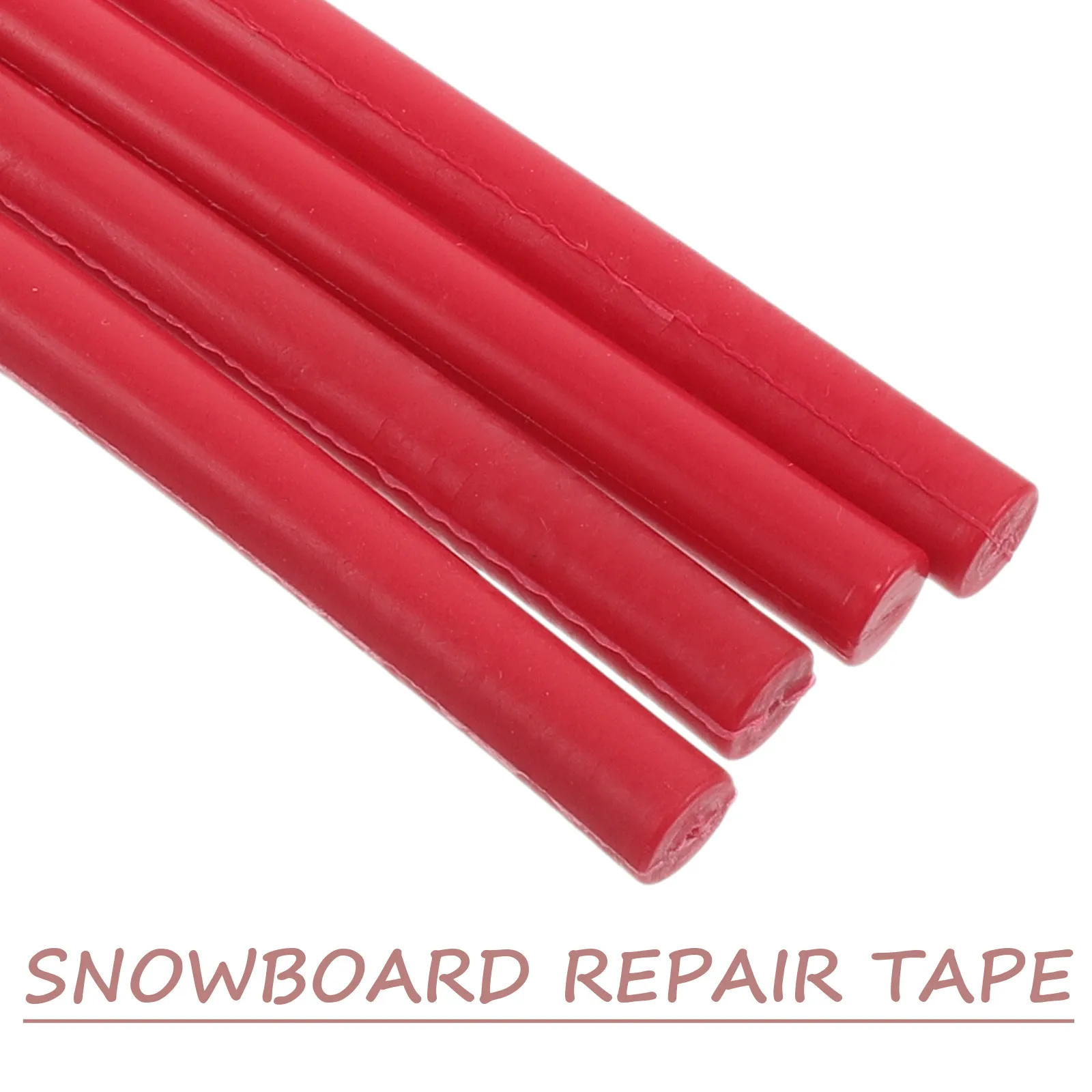 

4Pcs Snowboard Base Repair Stick - Portable Red Wax for Ski Board Maintenance and Outdoor Adventure Gear