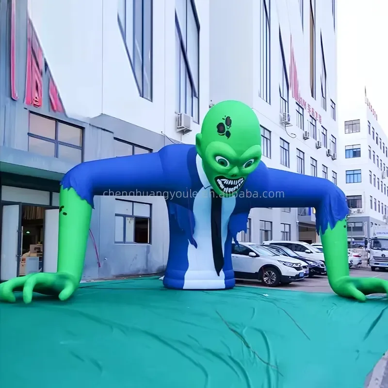 Chenghuang Custom Giant Inflatable Half-Body Zombie Arch Model-Oxford Fabric Blower Halloween Horror Atmosphere Decoration