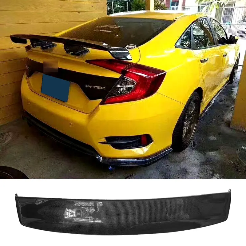 Universal Type Spoiler for Honda Civic Real Carbon Fiber Rear Wing Tail Fin Accessories Transform The Style