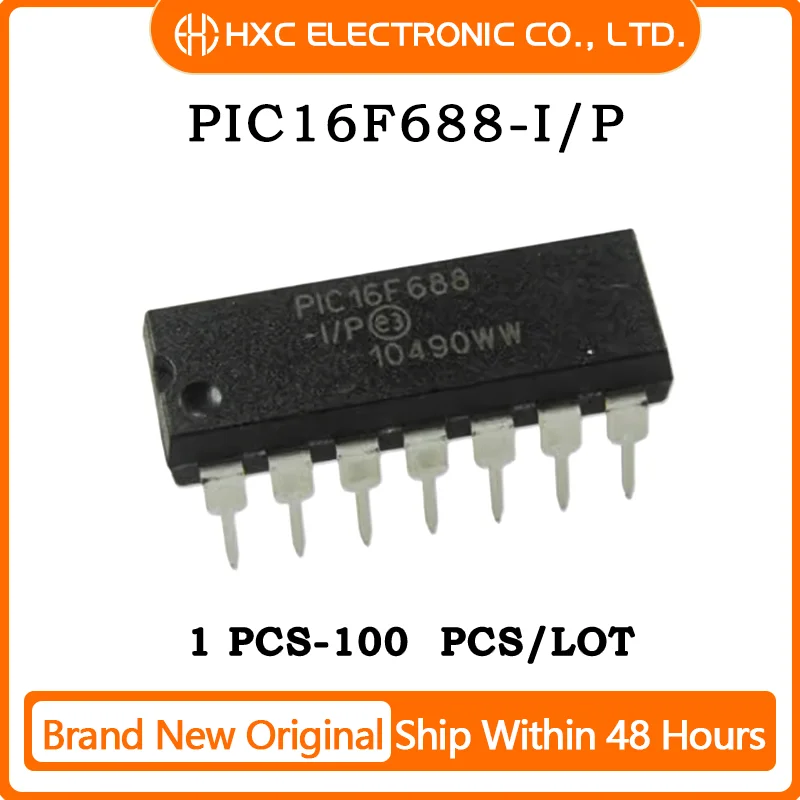 1PCS/5PCS/10PCS/50PCS NEW IC Microcontroller PIC16F688 PIC16F688-I/P DIP14