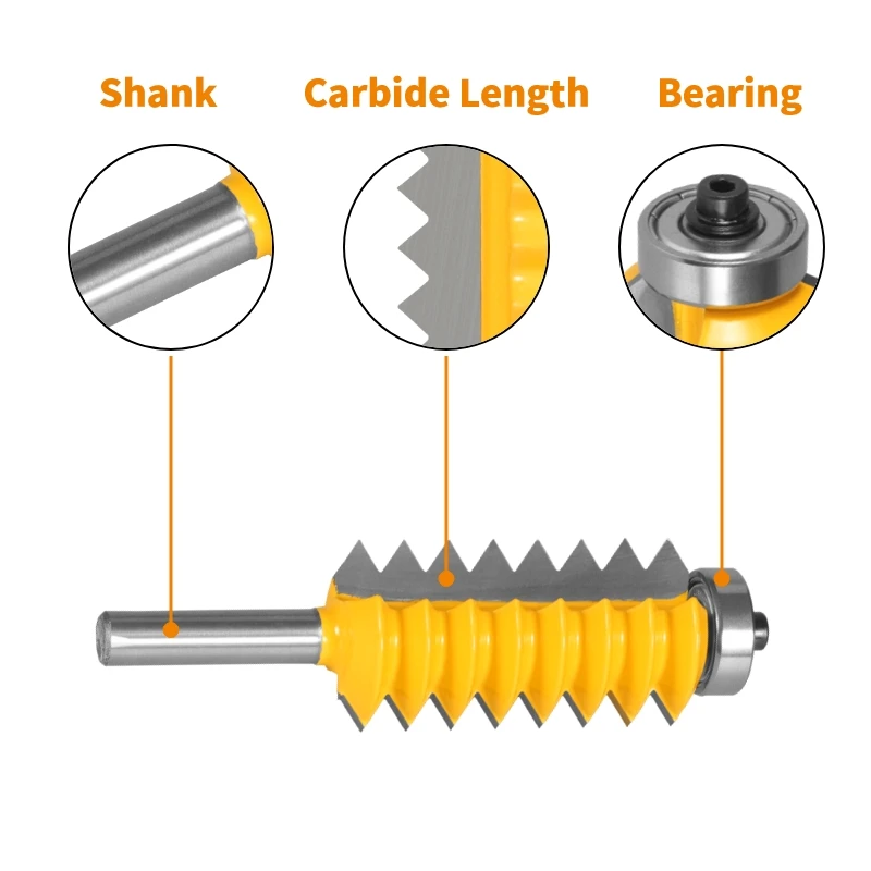 YUSUN 8MM MULTI-TOOTH SHAPE BIT Router Bit Woodworking Milling Cutter For Wood Bit Face Mill Carbide Cutter End Mill