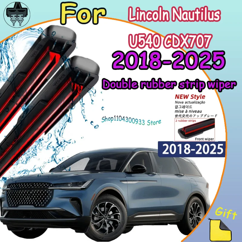 

Front Windshield Wiper Blades 2pcs Windscreen Window Accessories For Lincoln Nautilus U540 CDX707 2018-2025