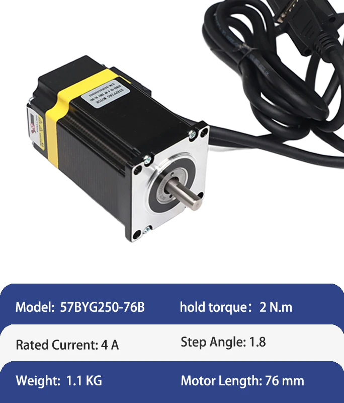 Motor Stepper Hybrid Terintegrasi Loop Tertutup EMTECH NEMA 23 57mm 2NM dengan Kit Driver, Laris untuk Mesin Bubut CNC