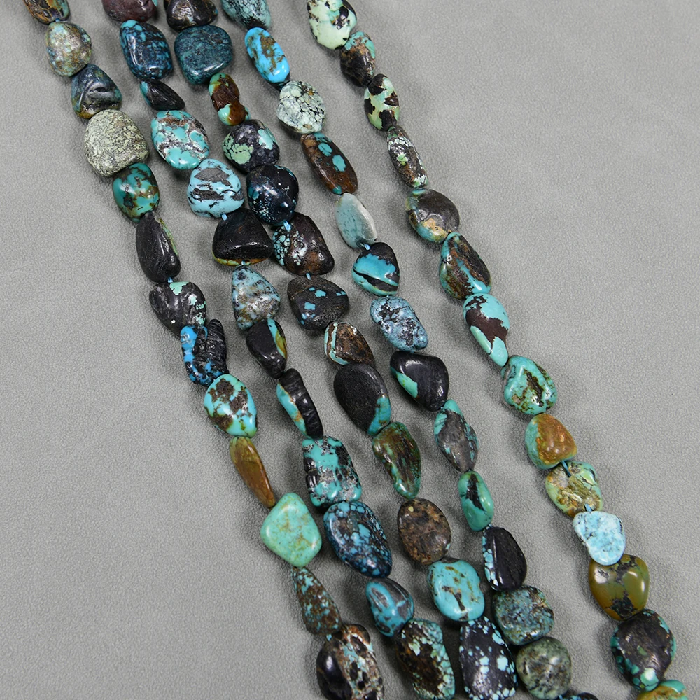

APDGG Natural African Turquoise Smooth Nugget Freeform Oval Beads 16''
