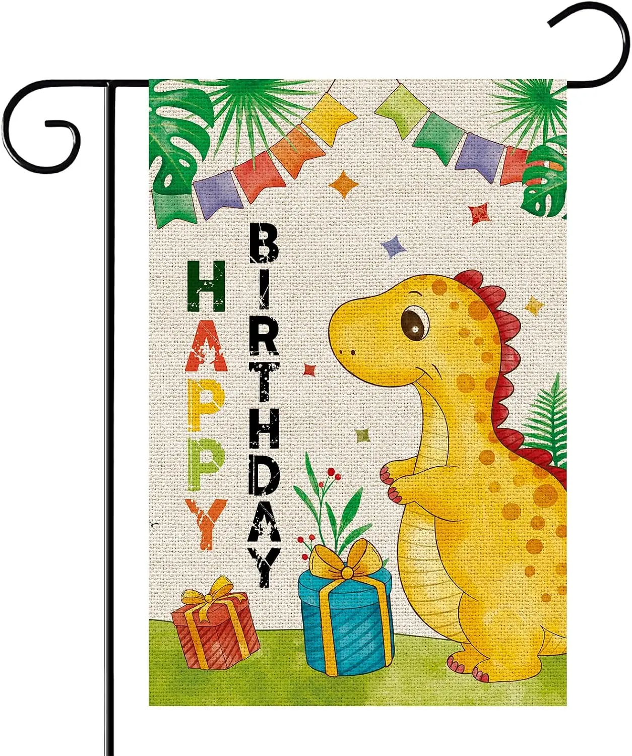 Happy Birthday Dinosaur Garden Flag/Children Dino Birthday Yard House Lawn Sign / 1st Birthday Yard Lawn Decor/Welcome Dinos uui