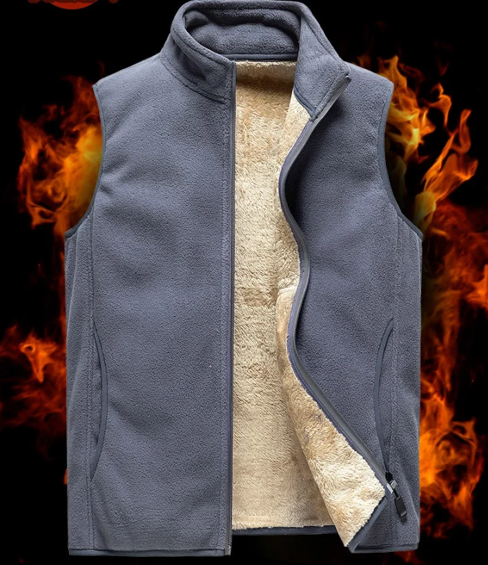 

Men Zipper Mens Jacket Sleeveless Casual Winter Waistcoat Men S-8XL Lamb Cashmere Waistcoat for Men Brand Winter Jacket Men Vest