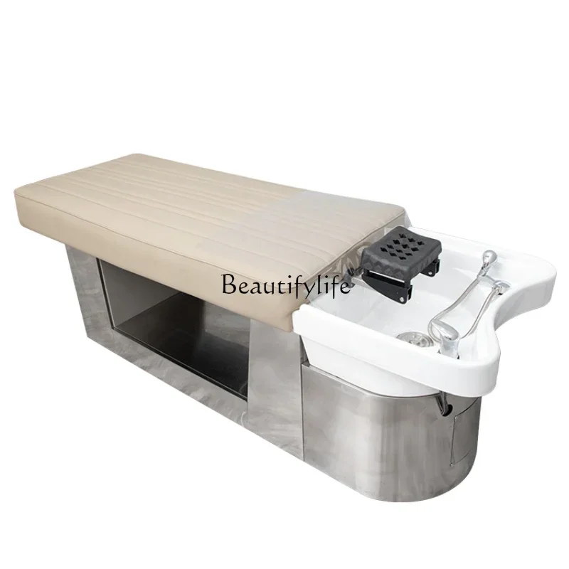 

Barber Shop Shampoo Chair Stainless Steel Beauty Thai Massage Shampoo Bed Shampoo Chair