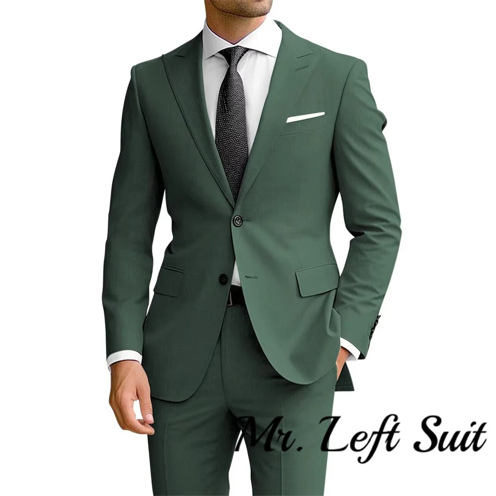 Latest Wedding Men Suits Peak Lapel Costume Homme Tuxedo Terno Masculino Slim Fit Blazer 2 Pieces Jacket+Pant