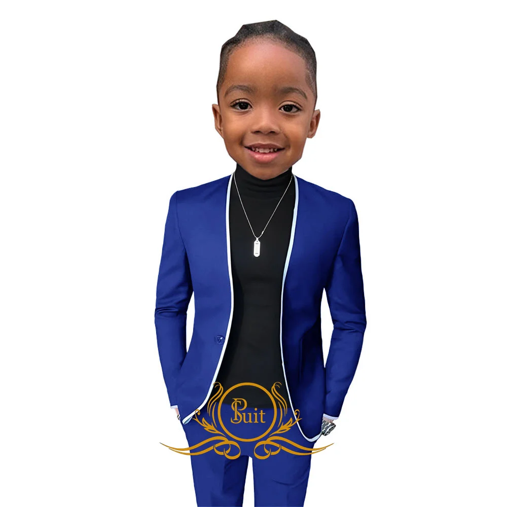 

Fashion Simple Style Boy Suit Wedding Tuxedo 2 Pieces Jacket Pants Set Fashion Kids Blazer for 2-16 Years Old