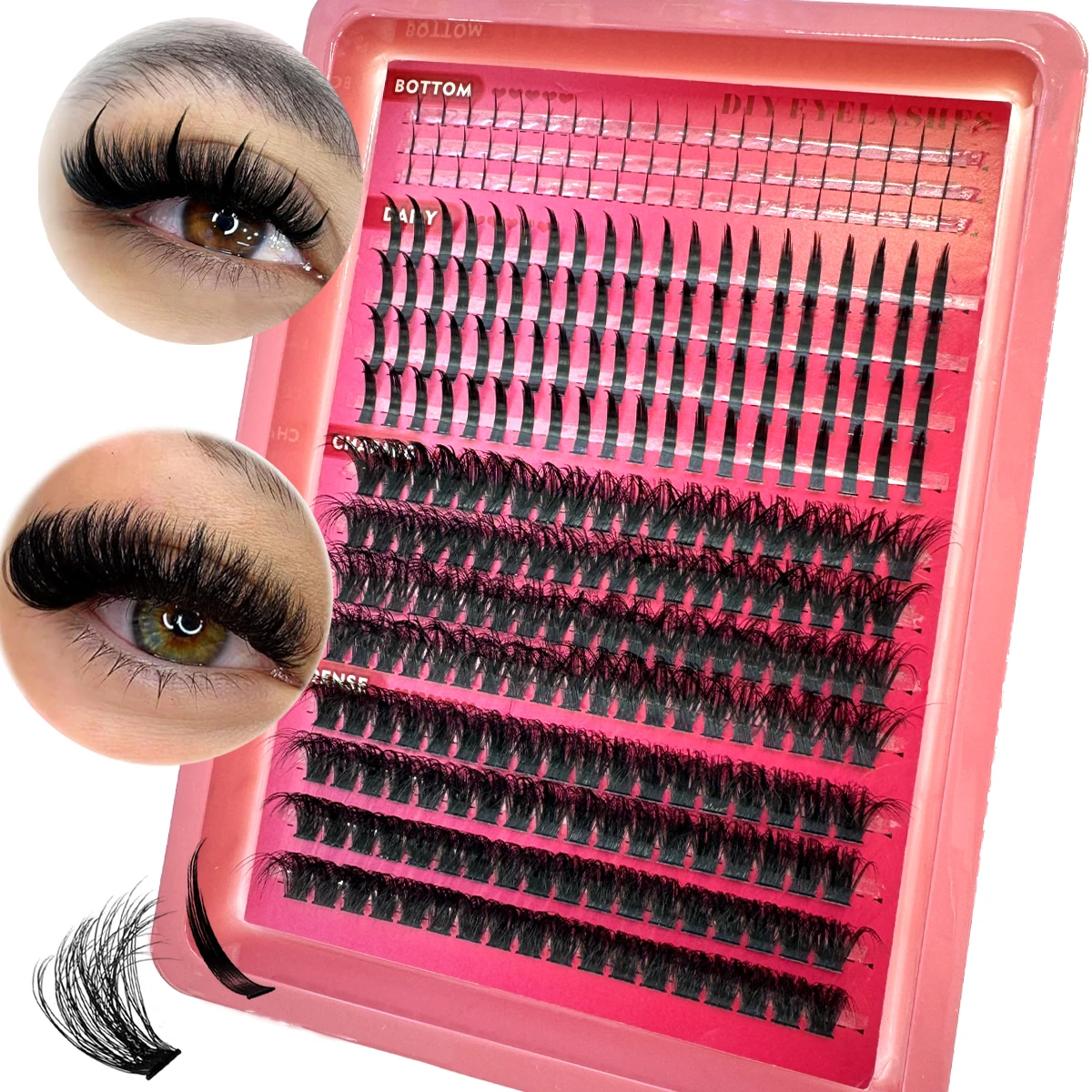 Manga cílios 80d/100d clusters de cílios com parte inferior & picos volume diy clusters wisy anime cílios extensões de chicote individuais