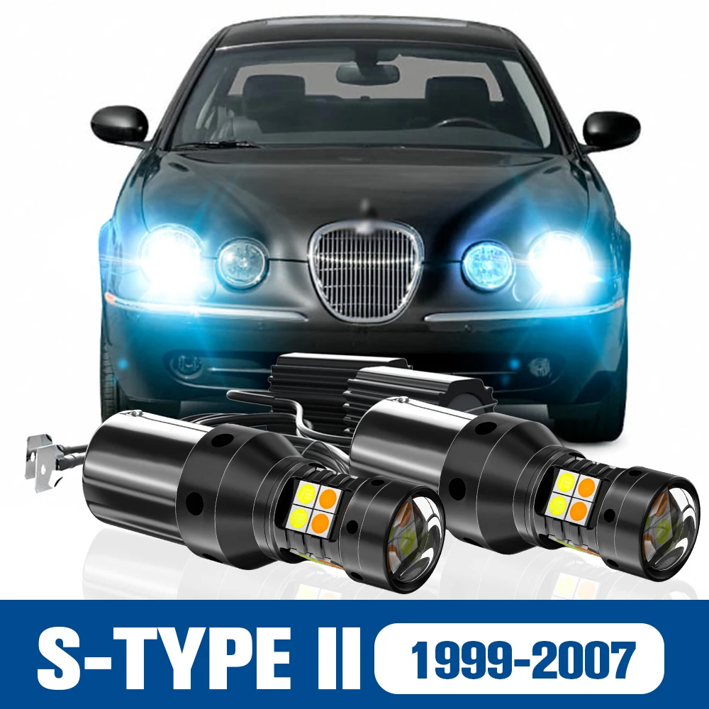 2x LED Dual Mode Turn Signal+Daytime Running Light DRL Accessories Canbus For Jaguar S-TYPE II 2 1999-2007 2000 2001 2002 2003