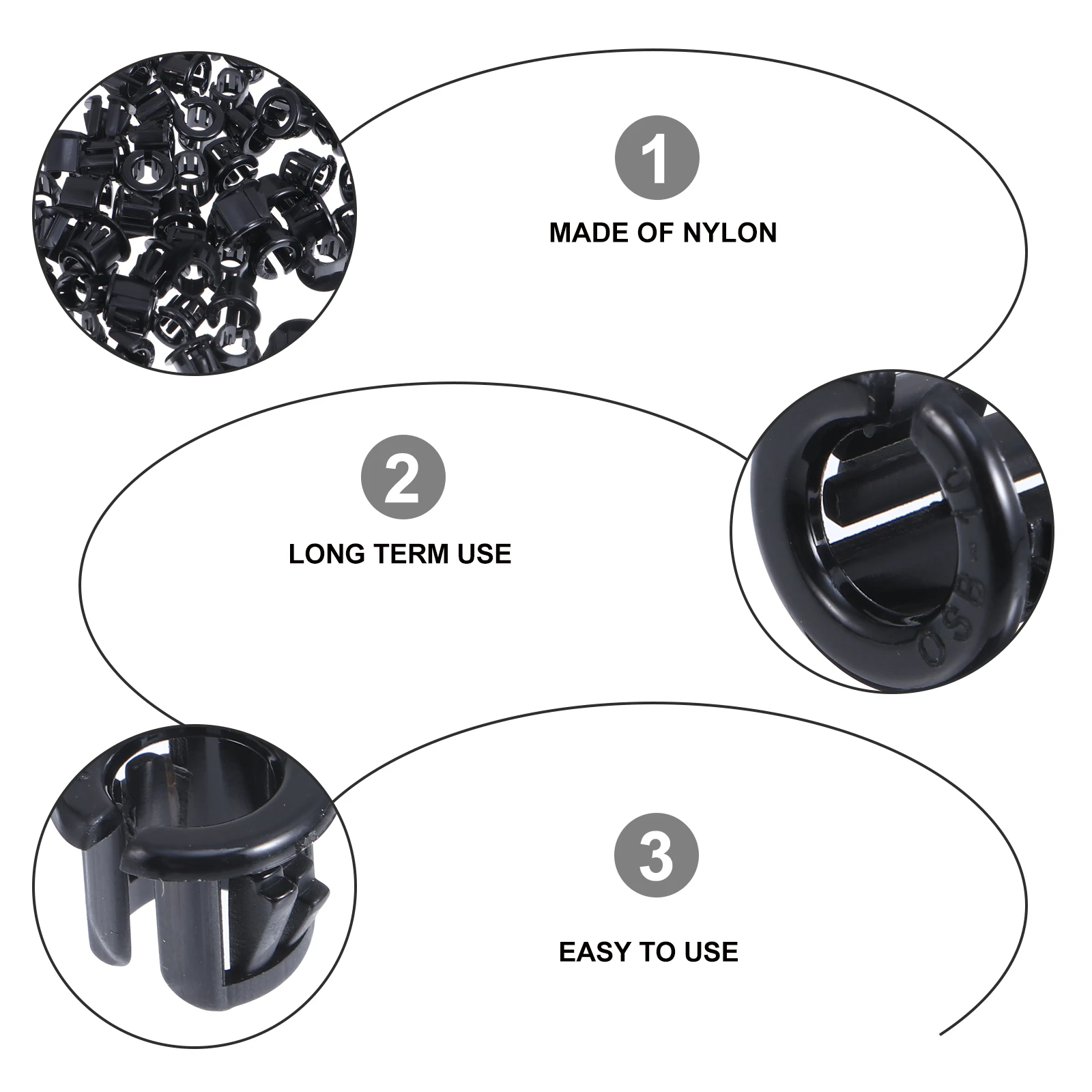 

Silica Gel Cable Protector Grommet Wear Resistant Insulation Fixing Cables Prevent Wearing Lacerating Easy Install Black