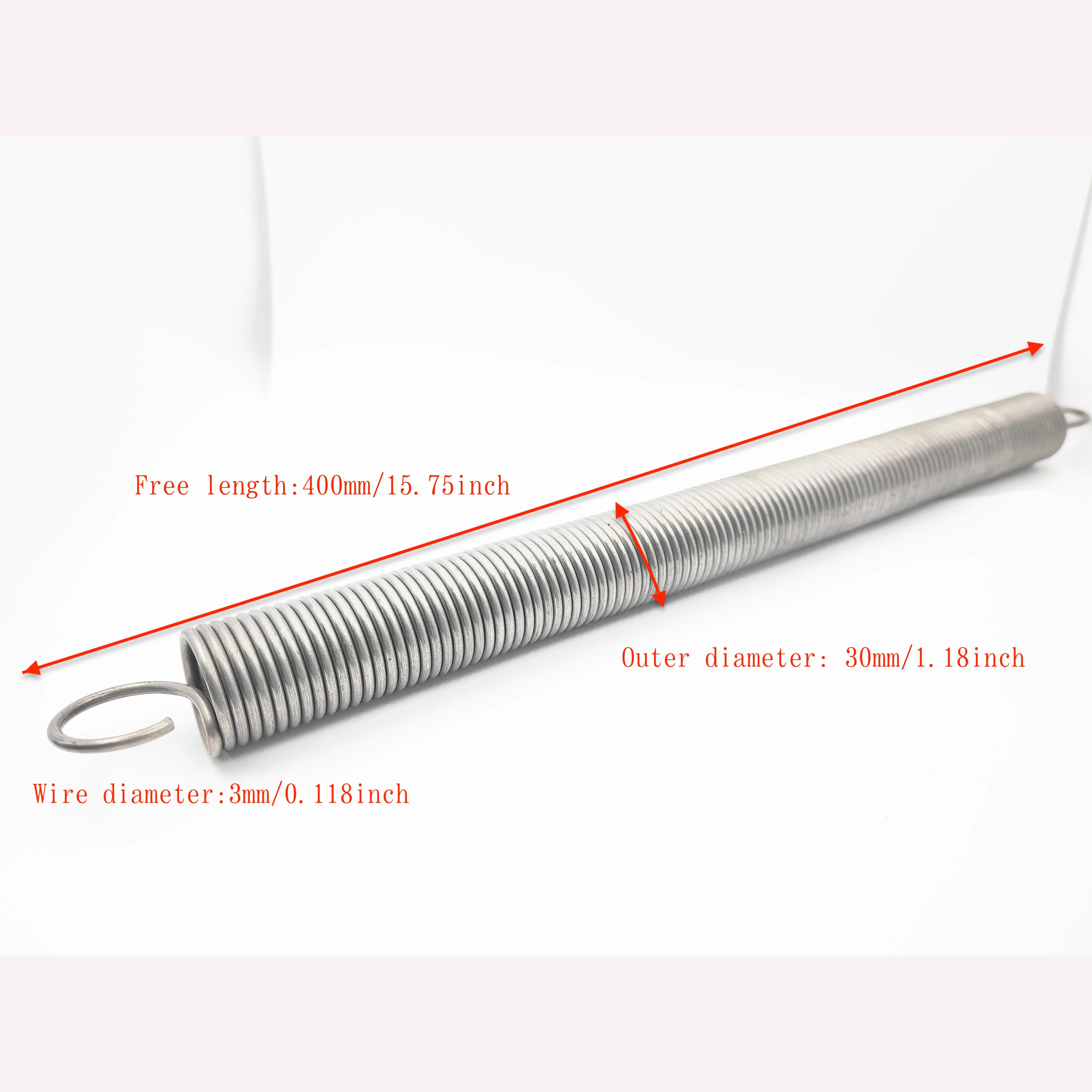 1PC Wire Dia 3mm/0.118in length 400mm/15.75in Extension spring 3mm*30mm*400mm