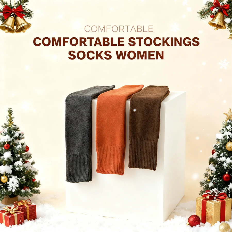 3 paires/lot bas chauds chaussettes femmes épais hiver sur le genou haute tenir Sexy mince dames filles cadeau de noël offre spéciale 2025