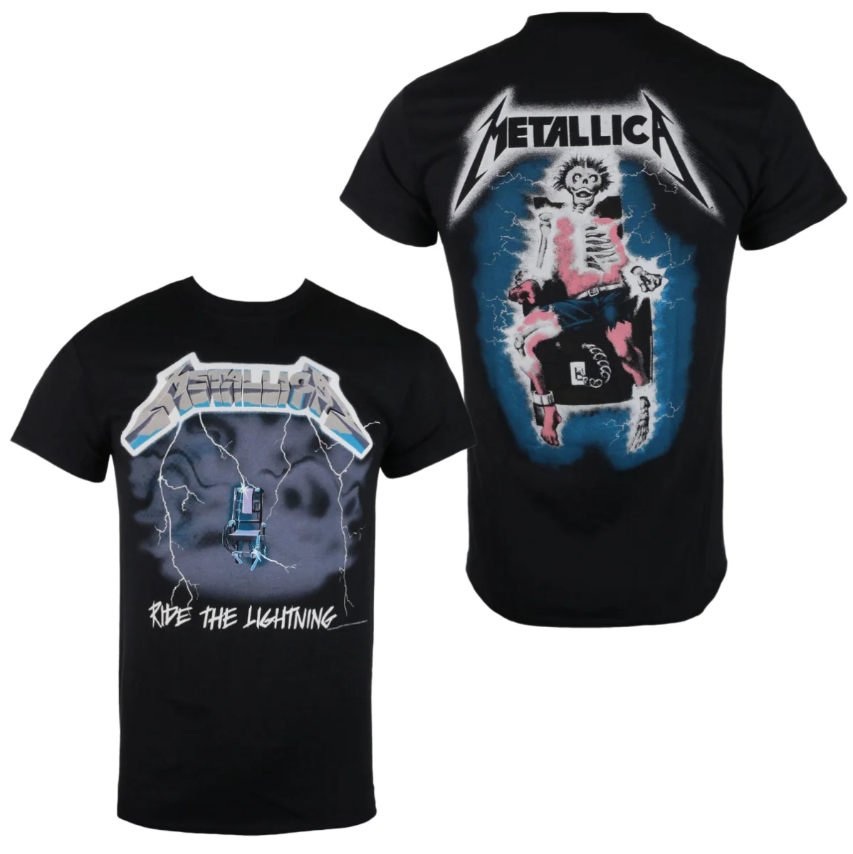 Metallica - Ride The Lightning Print T-Shirt - Street Casual T-Shirt for Heavy Metal Band - Suitable for Men and Women
