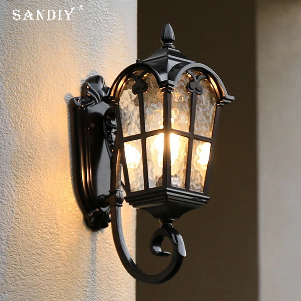 

Outdoor Vintage Wall Light Fixtures Vintage Lamp Solar Energy Led Night Light for House Gate Patio Garden Porch Exterior Sconce