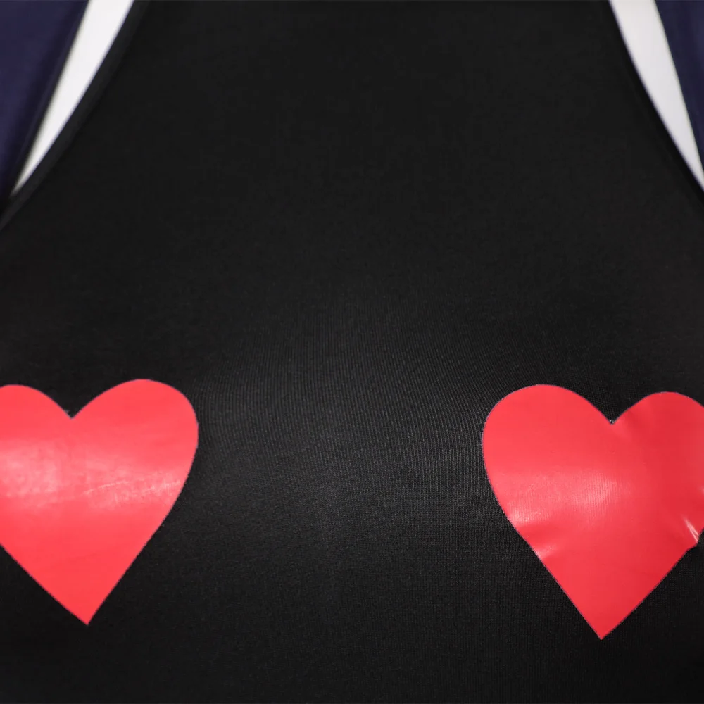 تمويه التلفزيون الجحيم نزل 2 المخملية تأثيري حلي سروال مخطط عباءة سوداء الملابس مجموعة هالوين كرنفال موحدة ملابس النساء