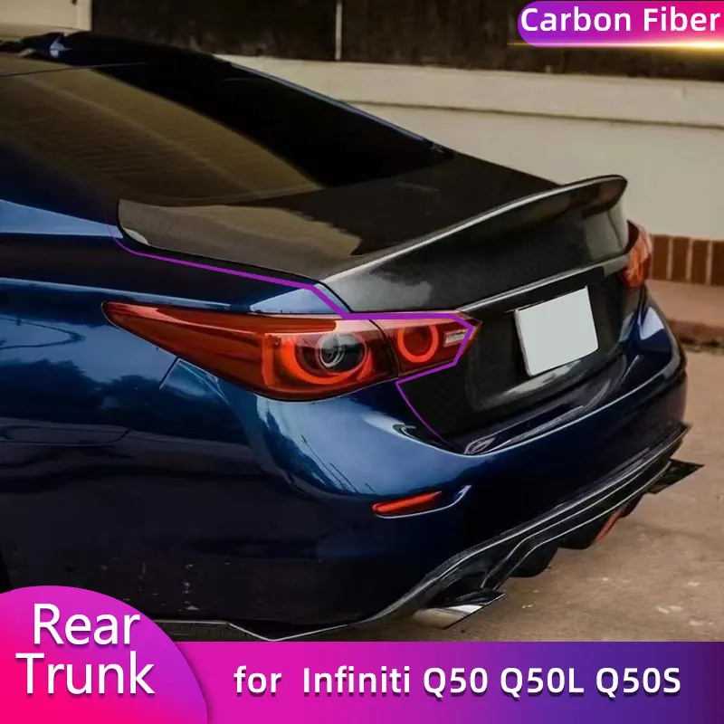 

Carbon Fiber Rear Trunk Boot Cover for Infiniti Q50 Q50L Q50S 2014-2017 Replacement Car Rear Trunk Cover Boot Lid Body Kit