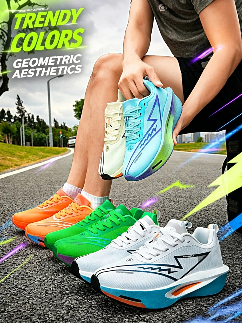 Laufschuhe für Herren, speziell für Marathon-Sportarten, atmungsaktiv, rutschfest, sportliche Turnschuhe, für den Außenbereich, leicht, für Fitness, Joggen – Detail 4