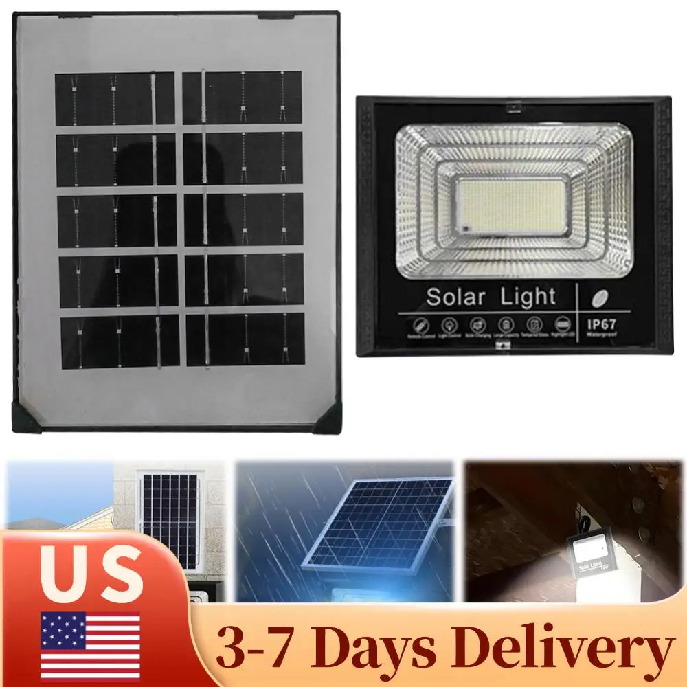 

Solar Powered Wall Lamp IP67 Waterproof Outdoor Street Light Auto-On Smart Wall Light Flood Light for Garden Courtyard