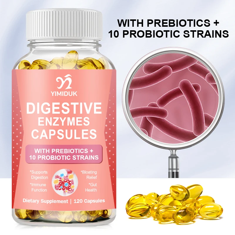 Digestive Enzyme Capsules Probiotics Digestion Multienzyme, Promoting Digestion Health& Lactose Absorption, Help Loss Weight