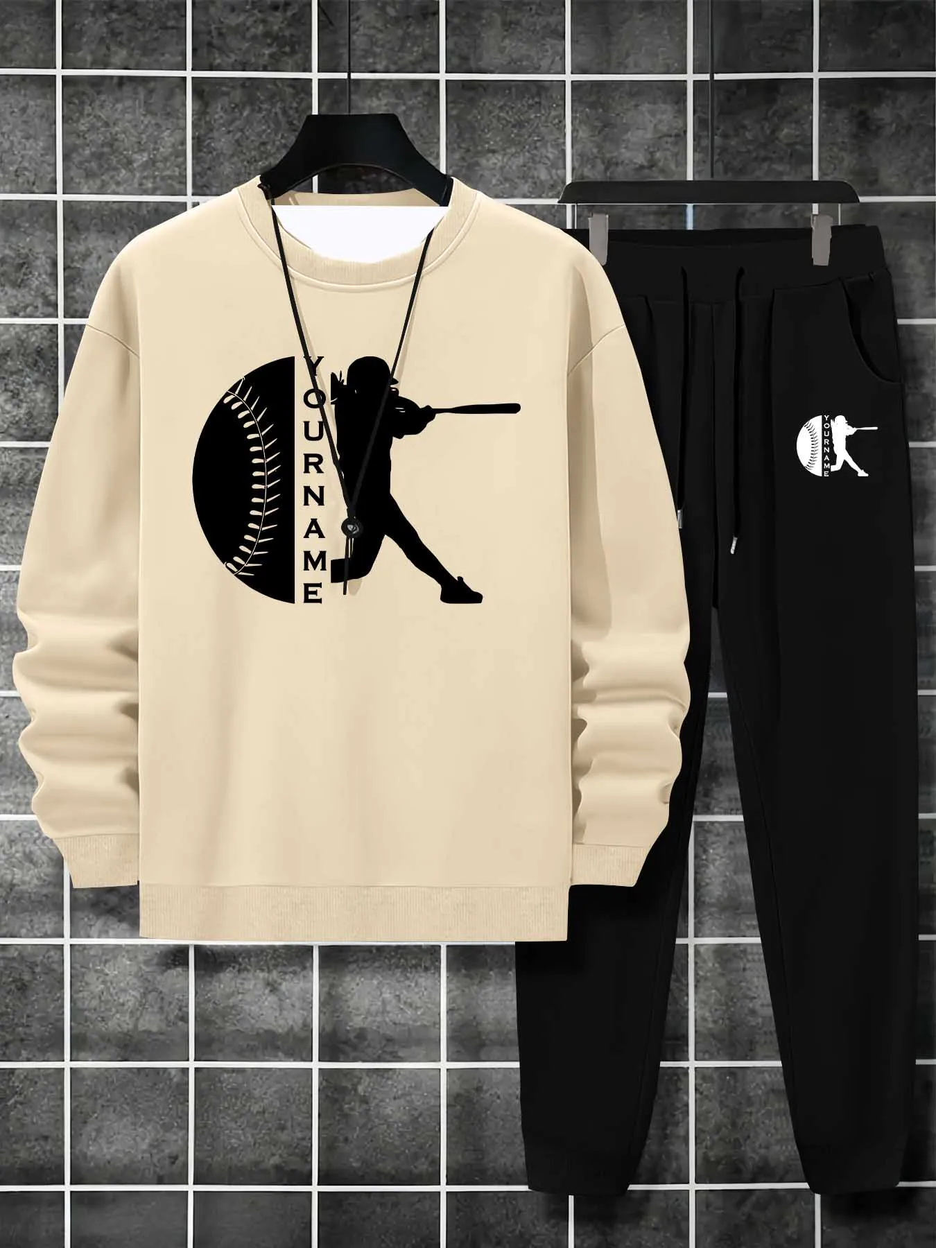 

2025-26 Autumn/Winter New Y2K Men's Sports Set Simple 3D Printed Fashion Suitable for Men's Street Leisure Daily 2-piece Set