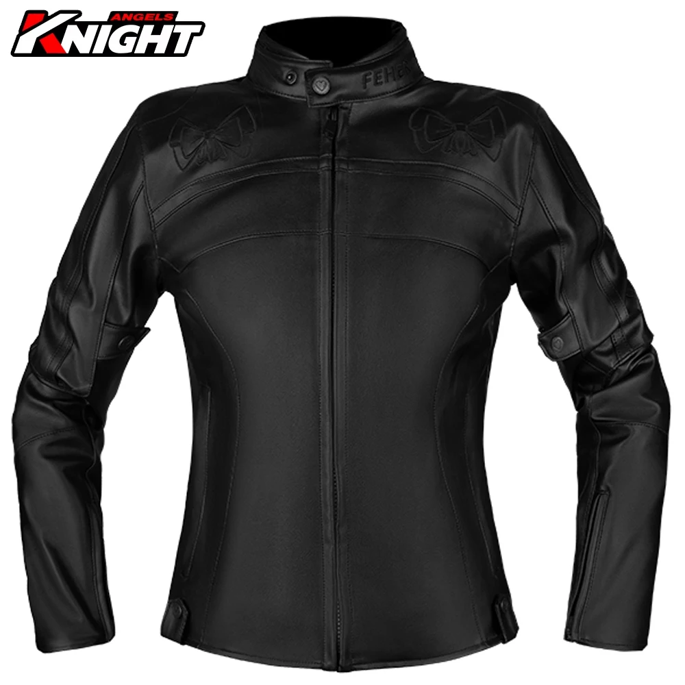 

Motorcycle Jacket Women Winter Leather Motorbike Riding Jacket Anti-Fall Motocross Jacket Waterproof Warm Moto Clothing